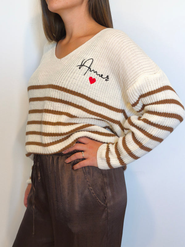 Pull Amour Beige