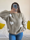 Pull Beige coeur