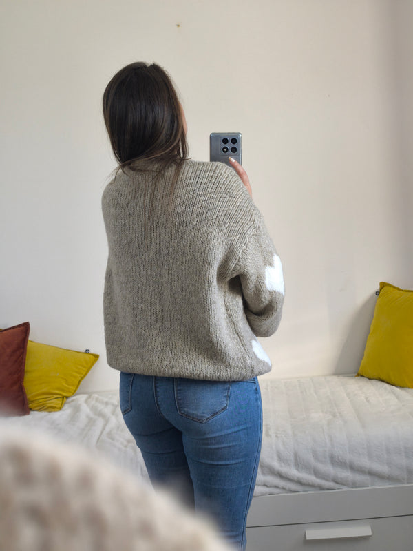 Pull Beige coeur