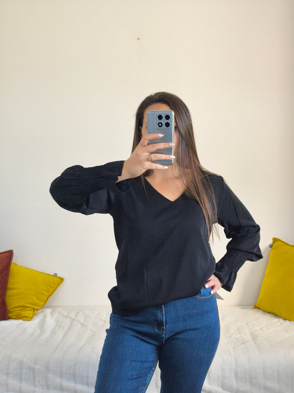 Chemisier dos nu dentelle Noir